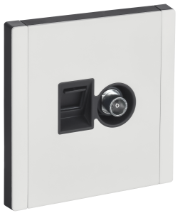 ТВ-розетка+Ethernet RJ45 IEK Forte&Piano FP-AK20-1-M-K01 белый