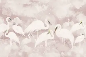 Бесшовные Eco обои Ortograf Animality 34685 Цапли в невесомости Ворс ОЕ
