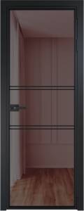 Межкомнатная дверь Profil Doors 2 AX цвет профиля Черный, стекло безопасное 6 мм золотистая бронза 700x2000