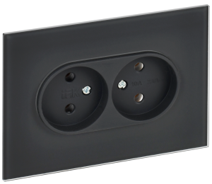 Розетка 2-местная IEK Skandy SK-R20-10-K53 графит