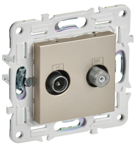 ТВ-розетка TV+SAT IEK Skandy SK-AF20-O-K37 шампань