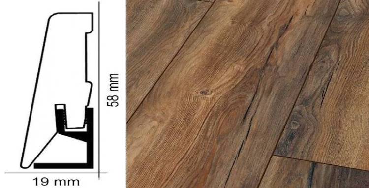 Плинтус Kronotex ktex1 D 3570 Дуб Портовый 2400x58x19