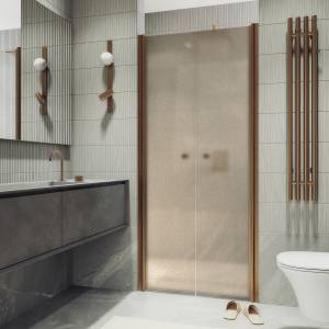 Душевая дверь в нишу MaybahGlass MGD-442-2 профиль бронза, стекло бронза матовая, 1980x990