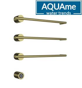 Полотенцесушитель электрический AQUAme AQM3143BG встраиваемый, c терморегулятором, шлифованное золото