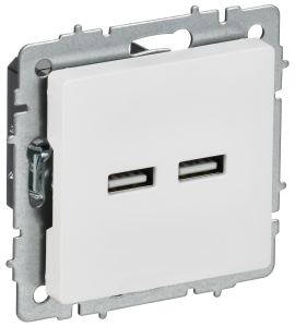 Розетка USB type A+A IEK Brite BR-U21-D31-K91 арктический белый