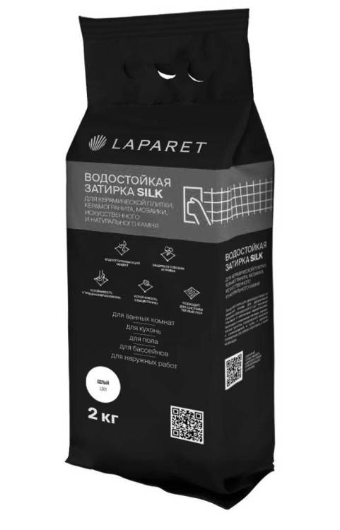 Затирка цементная Laparet-fuga Silk, белый водостойкая  2 кг