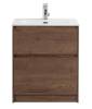 Тумба под раковину Belbagno Kraft 39 KRAFT39-600/390-2C-PIA-RT 60x39x83 Rovere Tabacco напольная с фрезерованными ручками по всей длине фасада с двумя выкатными ящиками