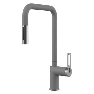 Смеситель для кухни Granula GR-8173 алюминиум, с выдвижным изливом