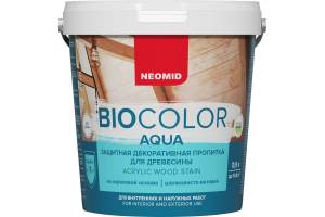 Защитная декоративная пропитка для древесины Neomid Bio Color Aqua слоновая кость 0.9 л