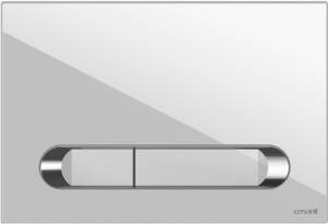 Кнопка смыва Cersanit Estetica 64111 белая, рамка хром