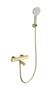 Смеситель для ванны Wonzon & Woghand WW-B2016-A1-BG с душем и термостатом, темный графит