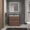 Тумба под раковину Belbagno Kraft 39 KRAFT39-800/390-2C-PIA-RT 80x39x83 Rovere Tabacco напольная с фрезерованными ручками по всей длине фасада с двумя выкатными ящиками фото 8