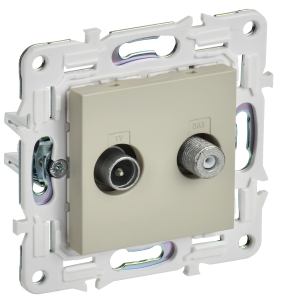 ТВ-розетка TV+SAT IEK Skandy SK-AF20-O-K10 бежевый