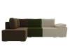 Угловой диван Лига Диванов Хьюго 101251L угол Бежевый\Зеленый\Коричневый 265/201/80 фото 2