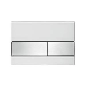 Кнопка смыва TECE Square 9240801 белое стекло, кнопка сатин