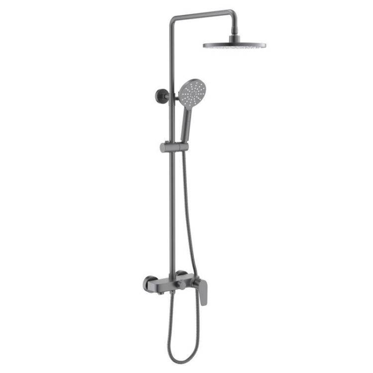 Душевая стойка Aquatek Бетта AQ2140BGM черный хром шлифованный