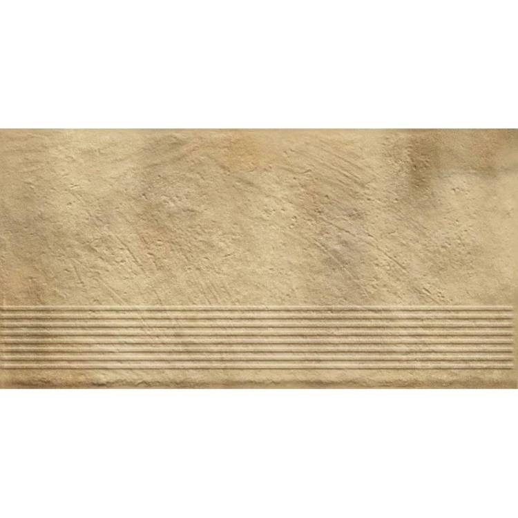 Ступень Paradyz Eremite Sand Stopnica Prosta Struktura Mat 30x60