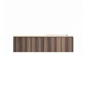 Тумба с раковиной Vincea Luxe 1400 2 выкатных ящика, натуральный орех, раковина правая, бежевая