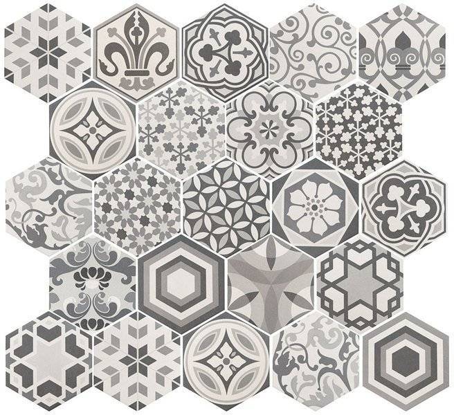 Керамогранит EQUIPE Hexatile 21357 Harmony B&W 17.5x20