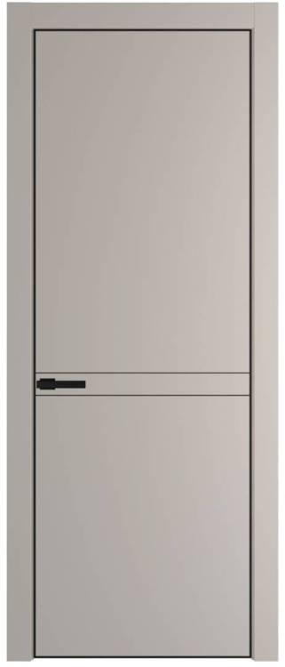 Межкомнатная дверь Profil Doors 11 PE полотно Сэнд, кромка алюминиевая с четырех сторон черная, алюминиевый молдинг 3мм 600x2000