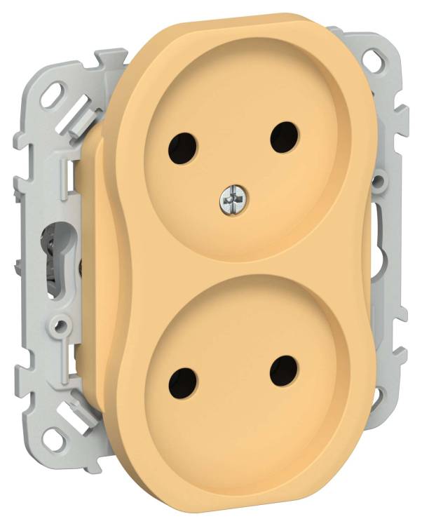 Розетка 2-местная IEK Flite FI-R20-10-1-K90 золотарник