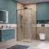 Душевой уголок BelBagno SOFT_CLOSE-1-A-1-100-C-GM профиль оружейная сталь, стекло прозрачное, 100x100x200 фото 3