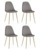 Набор из 4 стульев Stool Group Валенсия SN OS-001L HLR-18 gl X4 серый, золотые ножки