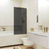 Шторка на ванну MaybahGlass MGV-89-3у стекло графит матовый, профиль золото, 1400x900