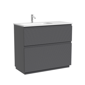 Тумба под раковину Sancos Folk Floor FL100FLGS напольная, 99.5x44.5x85, левая, Grey soft