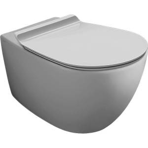 Унитаз подвесной Simas Vignoni VI18bi matt безободковый, с крышкой-сиденьем микролифт, белый матовый