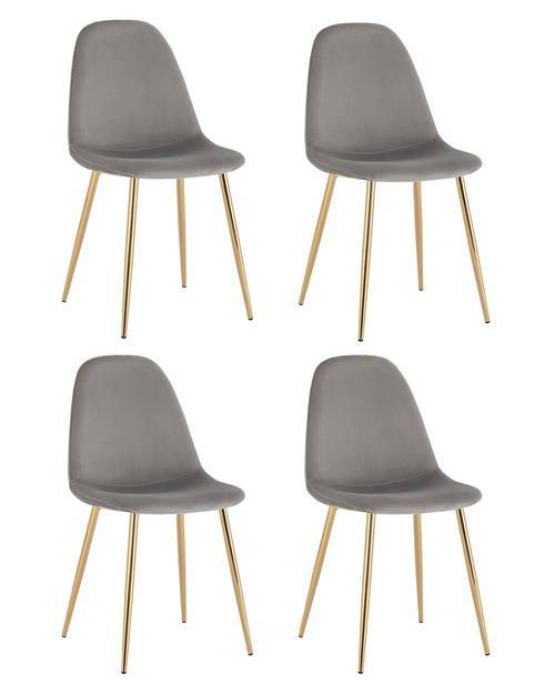 Набор из 4 стульев Stool Group Валенсия SN OS-001L HLR-18 gl X4 серый, золотые ножки