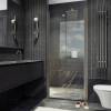 Душевая дверь в нишу MaybahGlass MGD-424-5 профиль хром матовый, стекло бесцветное, 1980x990