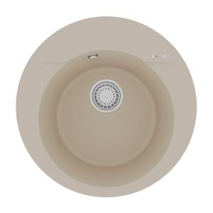 Кухонная мойка Lemark SULA 500 9910002 врезная круглая из кварцгранита круглая бежевый