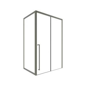 Душевой уголок Timo T49L+T60 профиль никель, стекло прозрачное, 90x130x200