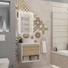 Тумба с раковиной Teymi Ritta подвесная, белый, дуб, 55 см, с раковиной Martta D36 фото 3