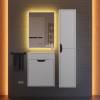 Тумба с раковиной Uperwood Modul 393020555 подвесная, матовая, белая, графит, 50 см фото 14