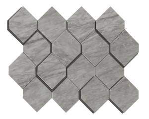 Мозаика Atlas Concorde Marvel Stone AS39 Bardiglio Grey Mosaico Esagono 3D 28.2x35.3