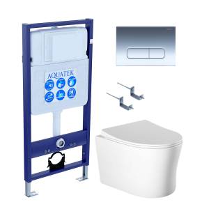 Комплект Aquatek Ника SET AQUATEK НИКА-017 4в1 кнопка черный матовый