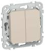 Выключатель 2-клавишный IEK Flite FI-V20-0-10-1-K88 льняной