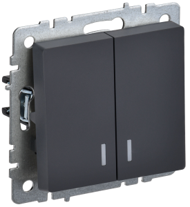 Выключатель 2-клавишный IEK Brite BR-V20-1-10-K53 графит
