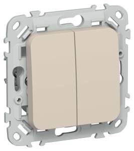 Выключатель 2-клавишный IEK Flite FI-V20-0-10-1-K88 льняной