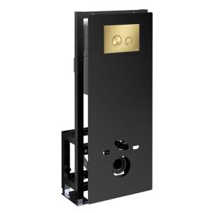 Система инсталляции для унитазов Wasserkraft Glan 66TLT.010.ME.BL.MG01 клавиша золото матовое