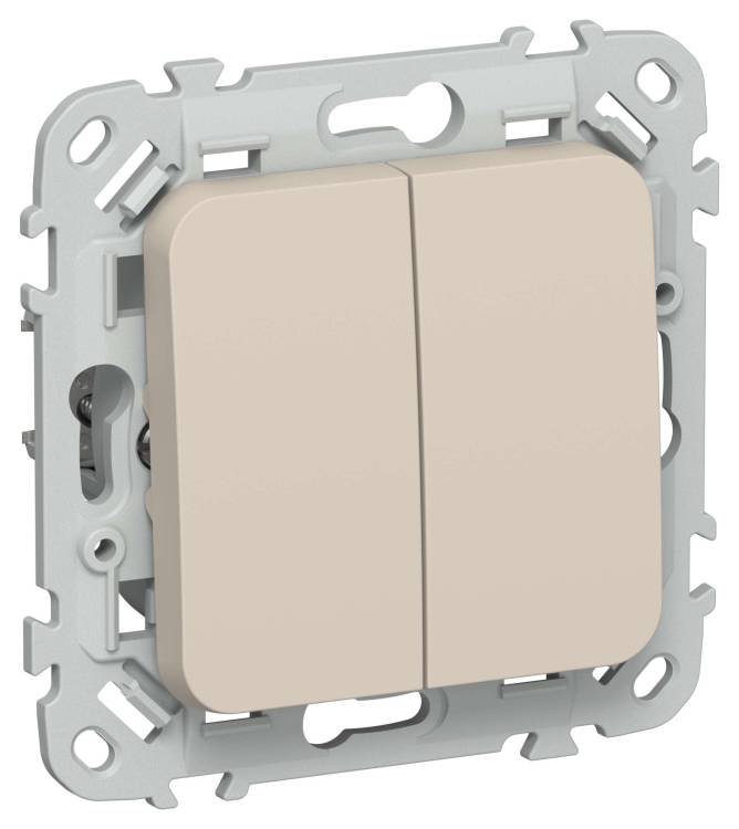 Выключатель 2-клавишный IEK Flite FI-V20-0-10-1-K88 льняной