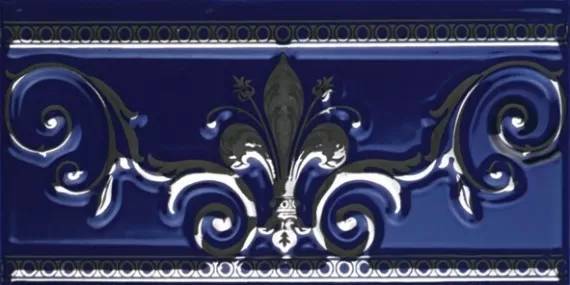 Бордюр Ape Ceramica Noblesse S001227 Cenefa Noblesse Cobalto Silver 20x10