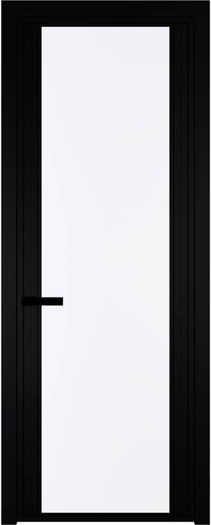 Межкомнатная дверь Profil Doors 2 AGP цвет профиля Черный, стекло безопасное 6 мм монохром белый просветленный 600x2000