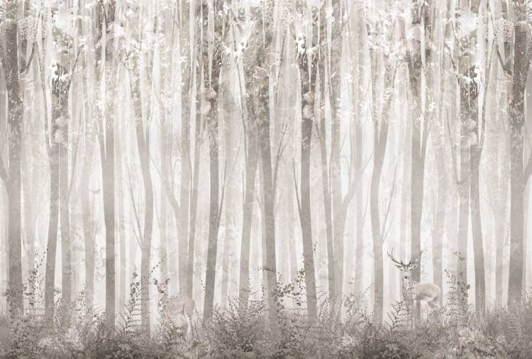 Бесшовные Eco обои Ortograf Flora 31031 Beautiful Forest gray gradient Шампань OE-G