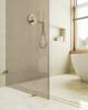 Душевая перегородка MaybahGlass MGD-265-3 79x195, стекло бронза матовая 8 мм, профиль золото фото 4