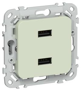 Розетка USB type A+A IEK Flite FI-U21-D31-K92 панг