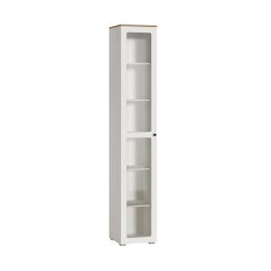 Шкаф-витрина Моби Остин 16.394.03 Белый PE шагрень, Дуб Золотой CRAFT, белая шагрень 4101 ПВХ