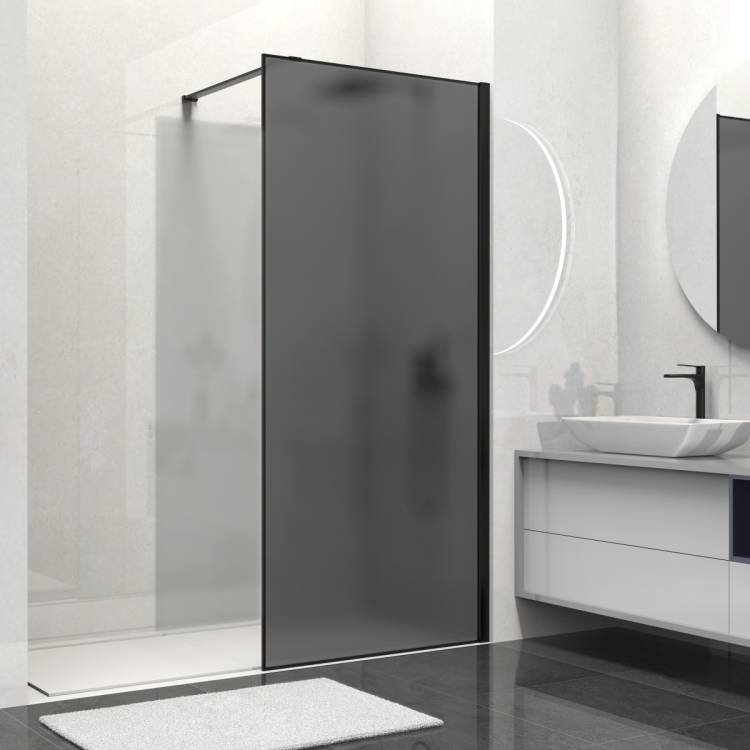 Душевая перегородка Vincea Walk in HS VSW-1HS100GFB профиль черный, стекло матовое тонированное, 100x200